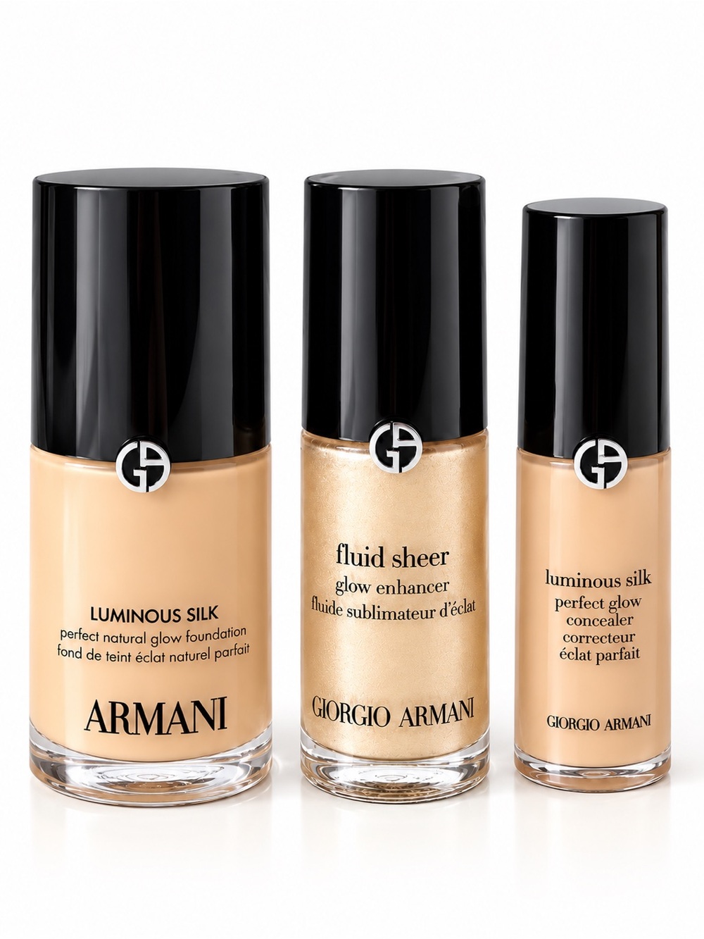 Giorgio Armani Luminous Silk Trio in Beige and Gold